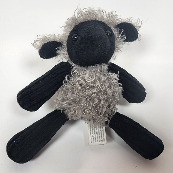 Mini Scentsy Buddy Curly Lamb Plush Clip Toy 7 Inch Scent Diffuser Gray Black - Picture 2 of 8